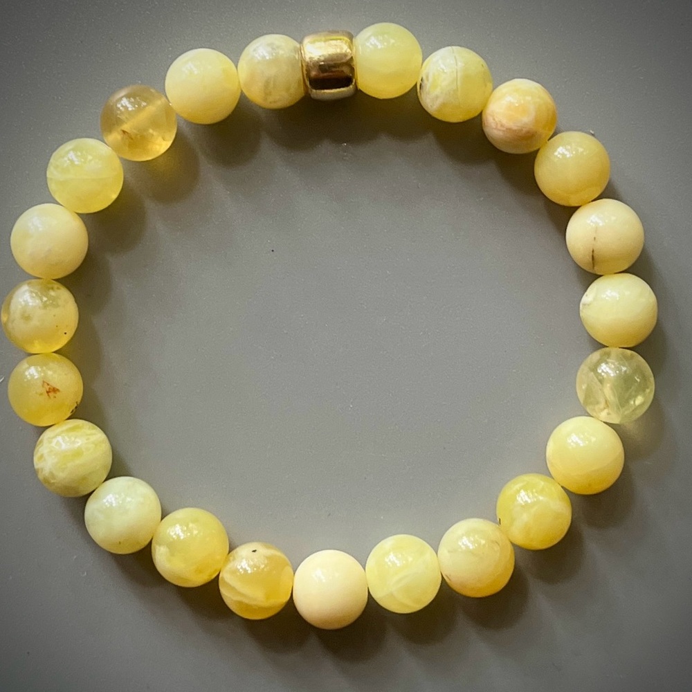 Natural Yellow Opal Handcrafted Bead Bracelet